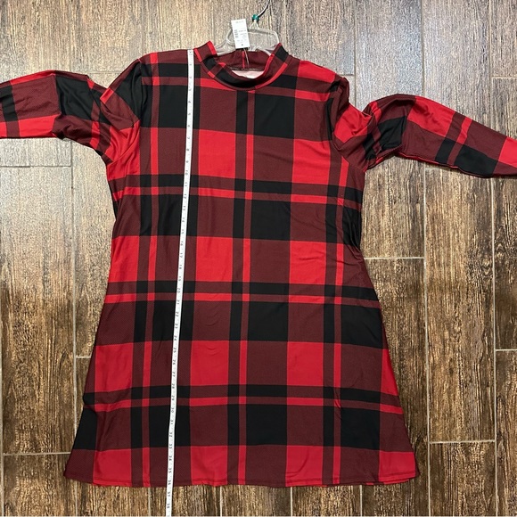 NWT Maurice’s XXL Red & Black Buffalo Plaid Mock Turtleneck Dress - Picture 9 of 13